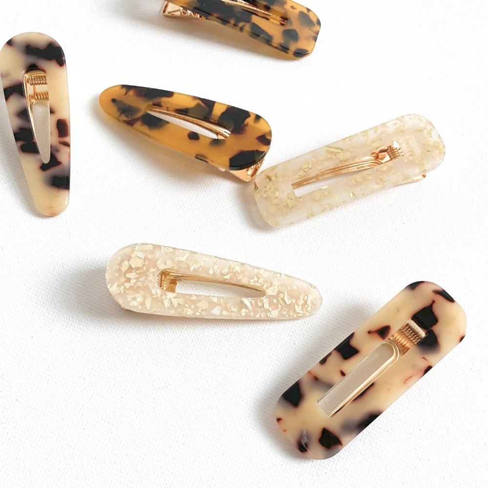 Tortoiseshell Slide Hair Clip Duo - Picture 6 of 8